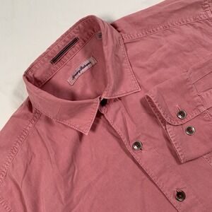 Tommy‎ Bahama Mens Pink Button Down Long Sleeve Casual Shirt Logo Size Large EUC